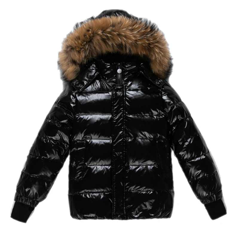 

Winter Children Down Jacket Boys Girls White Duck Down Ski Coat Parka Natural Fur Collar For 2-16Y