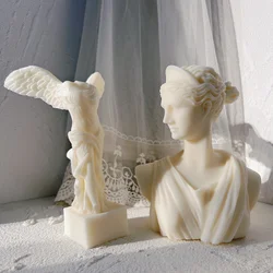 Samothrac Winged Victory Candle Mold Greek Statue Goddess Silicone Mold Winged Angel Figurine Sculpture Art Wax Candles Mould