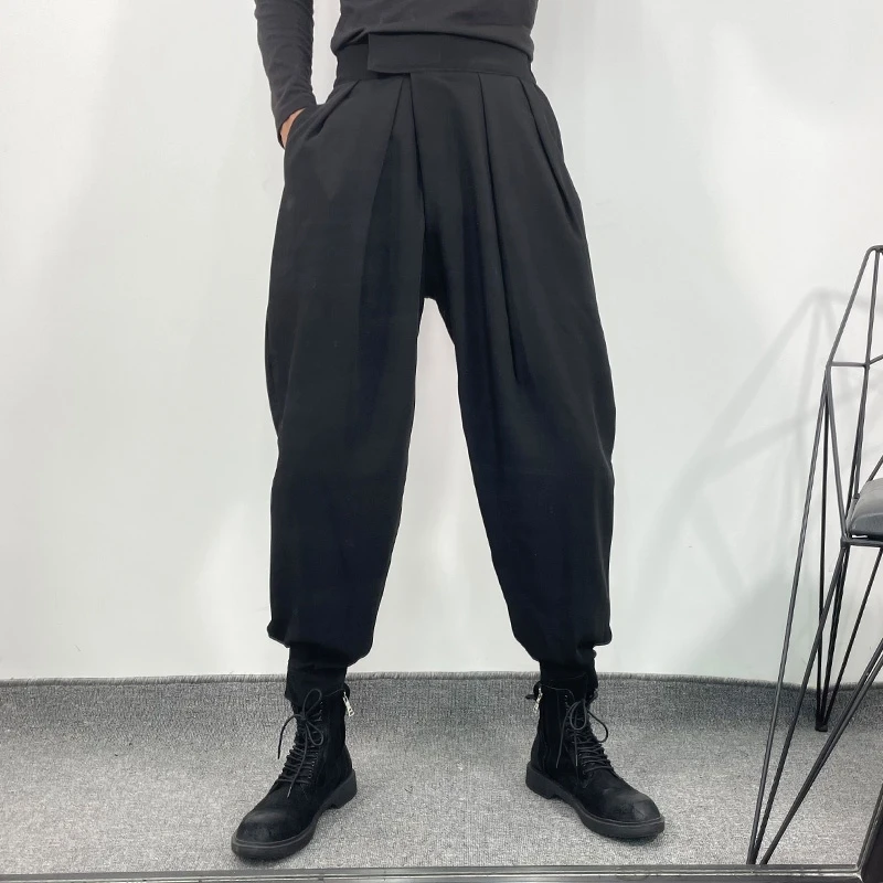 Owen Seak Men Casual Harem Pants High Street Wear Hip HOP Ankle Length Pants Men's Clothing Sweatpants Spring Black Pants