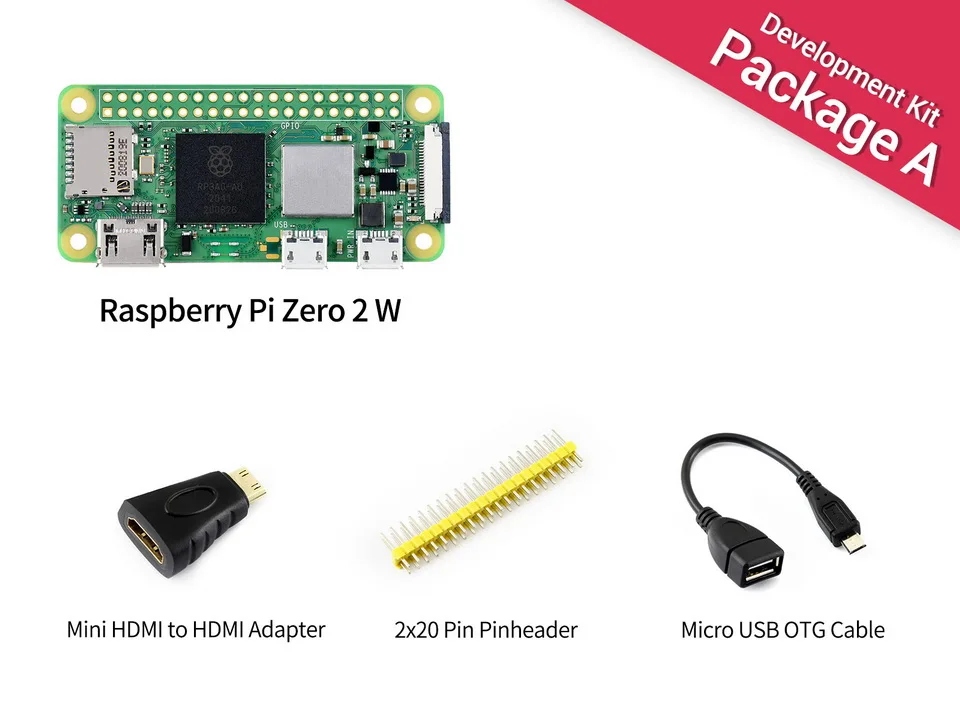 Raspberry Pi Zero 2 W Packag A, Raspberry Pi Zero 2 W, cinco veces faster. 1GHz Quad-Core Arm Cortex-A53 CPU,WiFi,Bluetooth 4,2 BLE