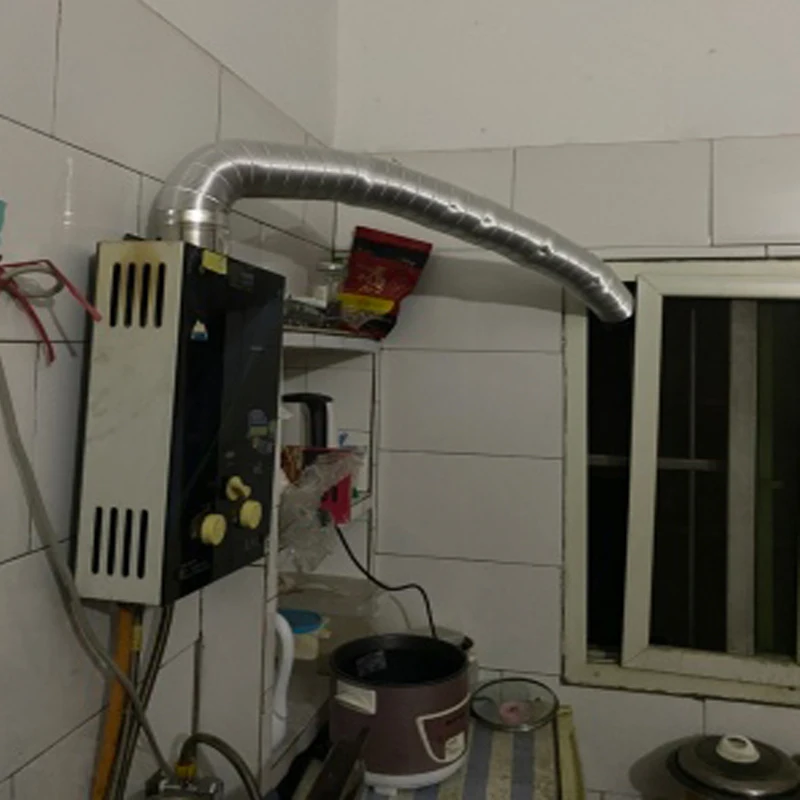 Fireproof gas water heater chimney stainless steel 60-150mm aluminum strong universal exhaust intake pipe extension tube