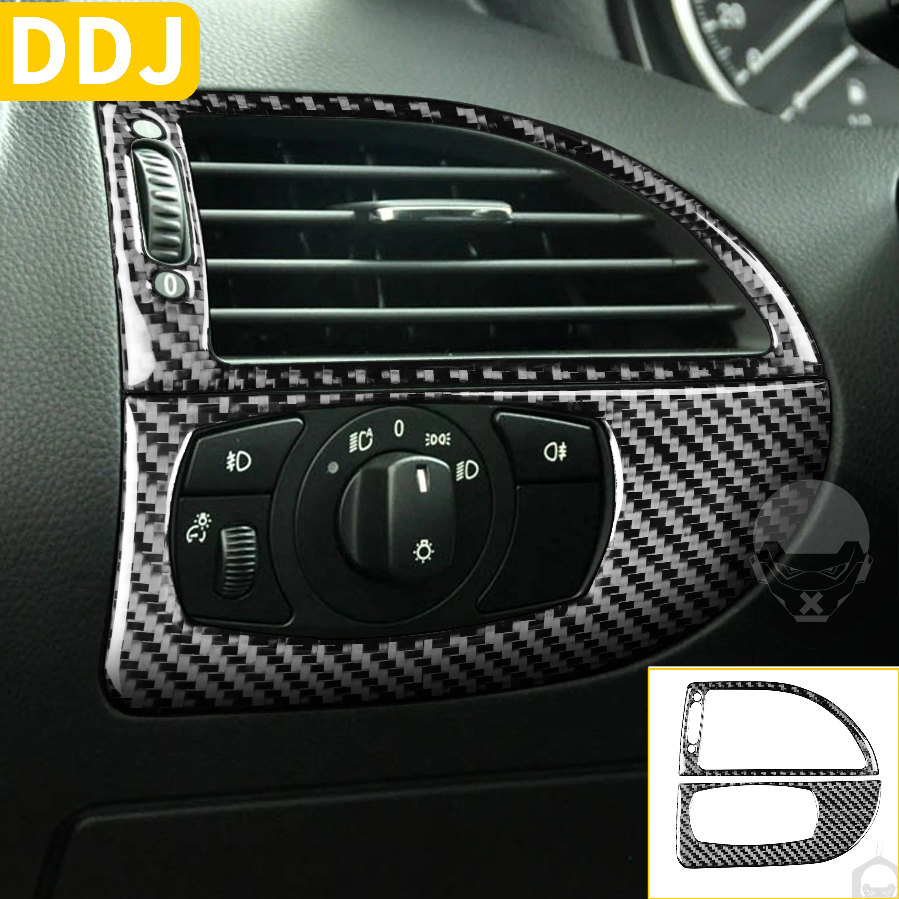 For BMW 6 Series M6 E63 E64 2004-2010 Accessories Car Interior Headlight Switch Panel AC Air Vent Frame Carbon Fiber Sticker