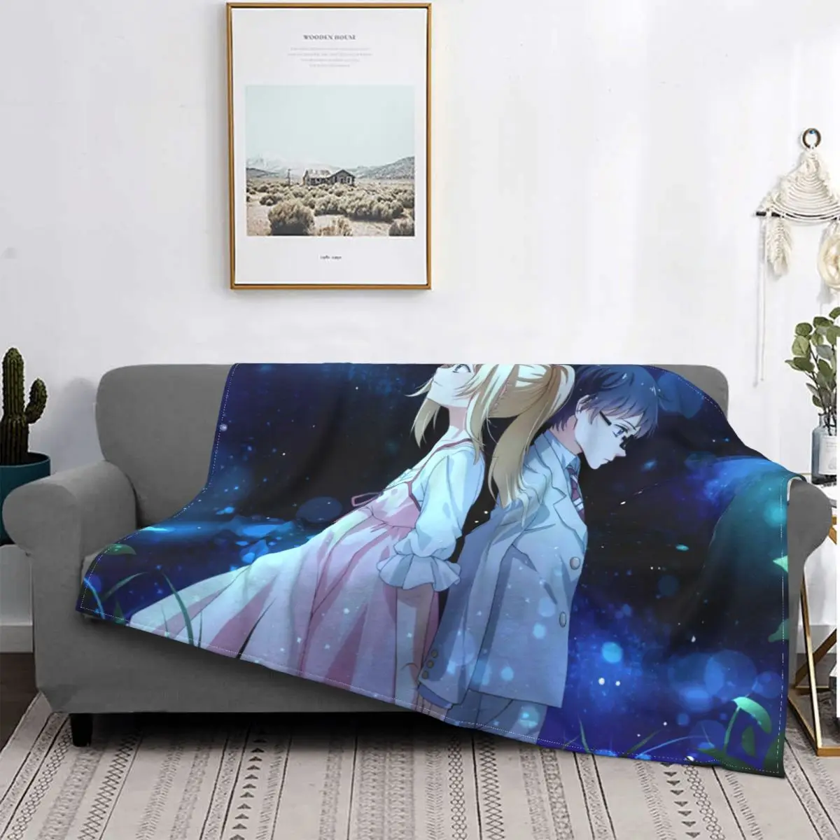 

Your Lie In April Blankets Fleece Decoration Ultra-Soft Throw Blankets for Bedding Bedroom Plush Thin Quilt