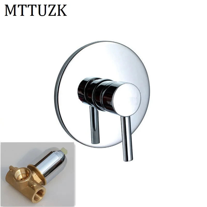 

Bathroom Faucet In Wall Mounted Bath Shower Mixer Valve Brass Chrome Concealed shower faucet Round Single Function Actuated taps