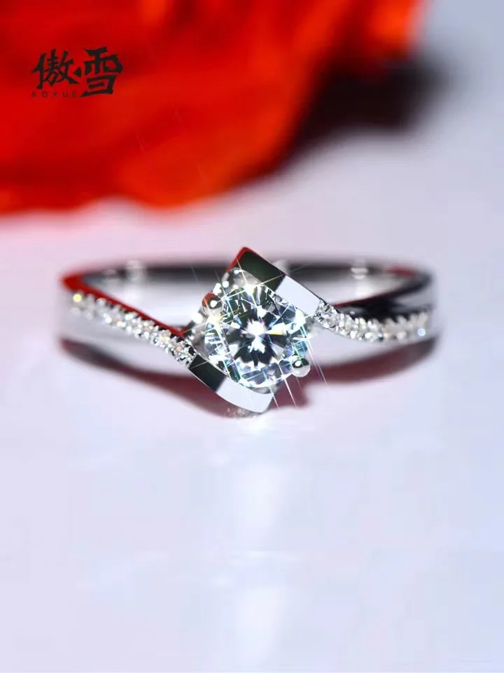 

0.5ct Moissanite fire colour super beautiful, D VVS Latest design 925 sterling silver simple style,