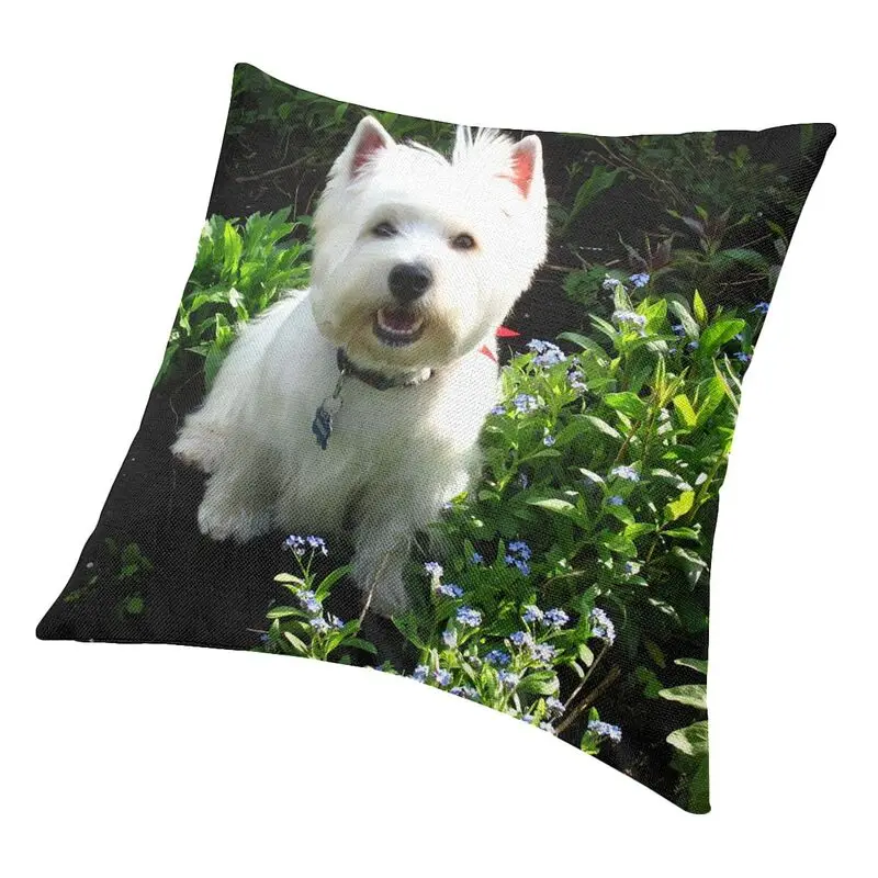 웨스트 하이랜드 화이트 테리어 쿠션 커버 45x45cm Westie Dog 부드러운 현대 던지기 베개 케이스 홈 인테리어