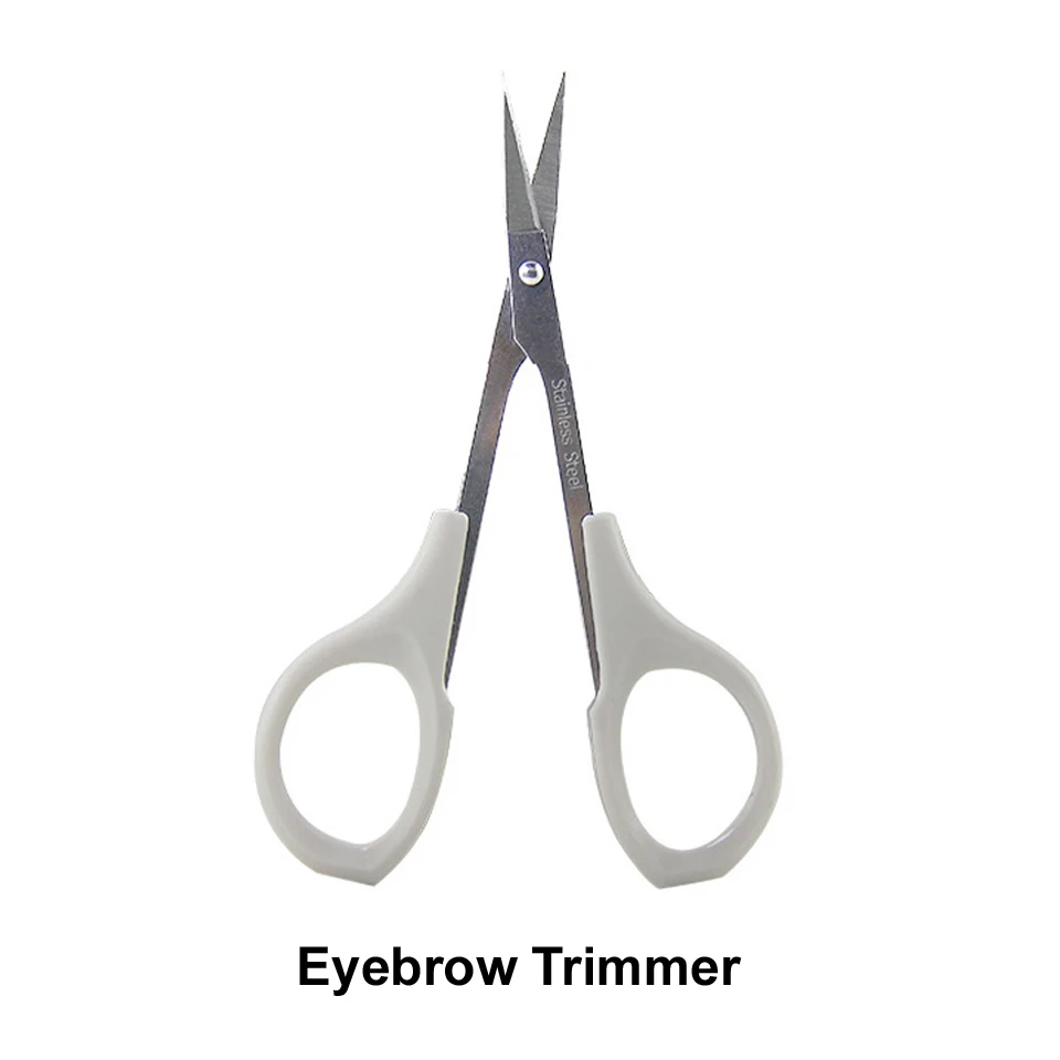 1PC Eyebrow Scissors Razor Trimmer Blades Stainless Steel Eyelash Straight Elbow Trimmer Shaver Scissors Nose Hair Clipper