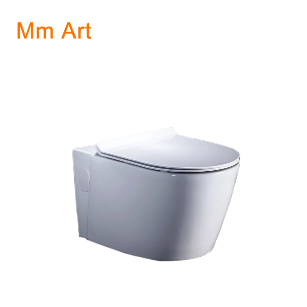 

Art design white wall mounted toilet siphon spray flush floor type luxury villa bathroom toilet WC Closestool