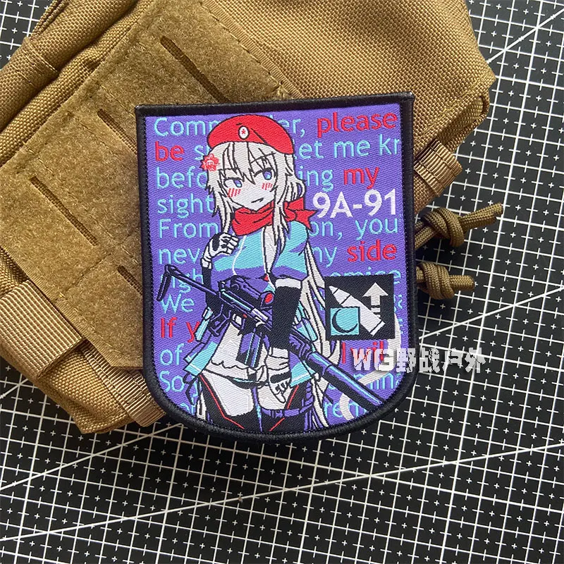 Parche táctico bordado guerrero pistola anime para mochila - imagen 4