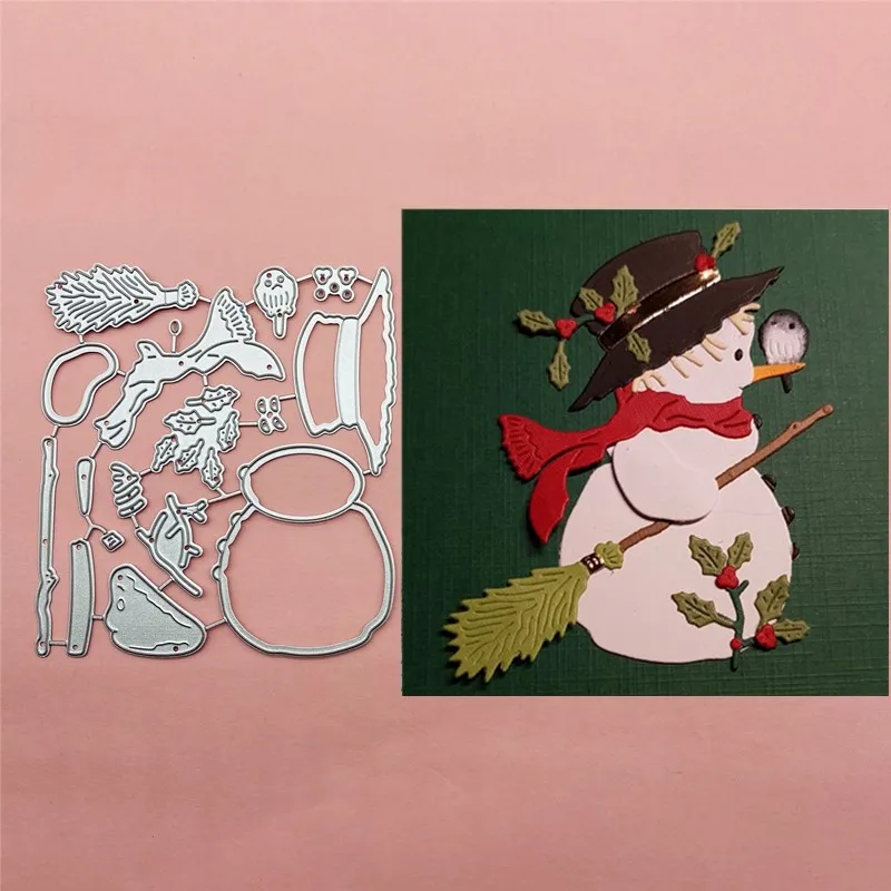 Snowman Broom Hat Metal Cut Dies Stencils for Scrapbooking Stamp/Photo Album Decorative Embossing DIY Paper Cards