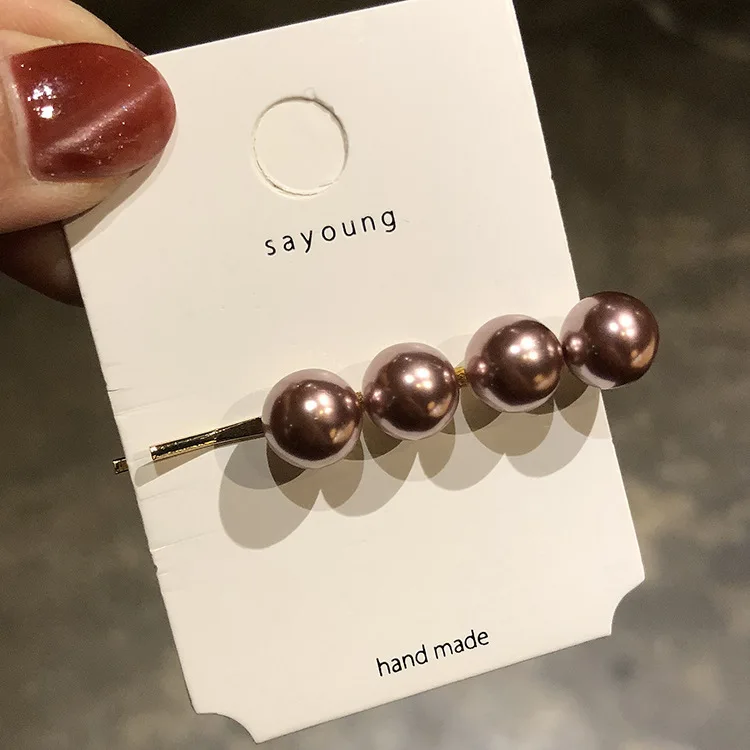 1 قطعة النساء الموضة اللؤلؤ مشبك شعر المشابك للنساء الفتيات الزهور الصناعية دبابيس الشعر إكسسوارات الشعر 3 ألوان الجانب كليب