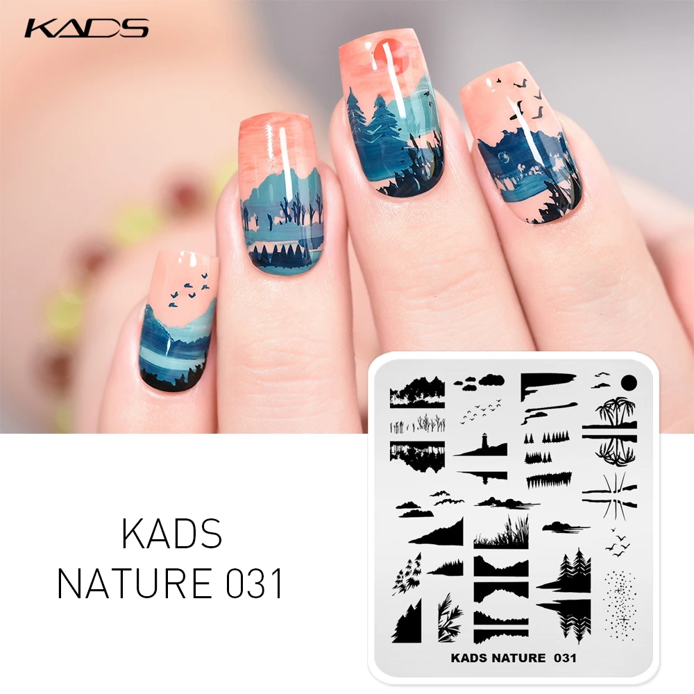 KADS Nail Art 35 Designs Nature Seriesเล็บปั๊มแสตมป์แม่แบบภาพเล็บปั๊มแผ่นStencilเครื่องมือ