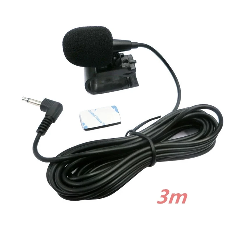 HANTOPER Microphone Audio de voiture 3.5mm Clip Jack prise micro stéréo Mini Microphone externe filaire pour Auto DVD Radio 3m de Long professionnels 3