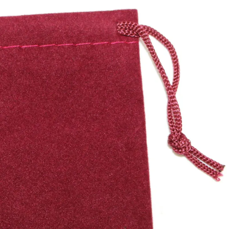 100pcs 7x9cm Velvet Drawstring Jewelry Bag Christmas/Wedding Gift Bags Dark Red Wholesale