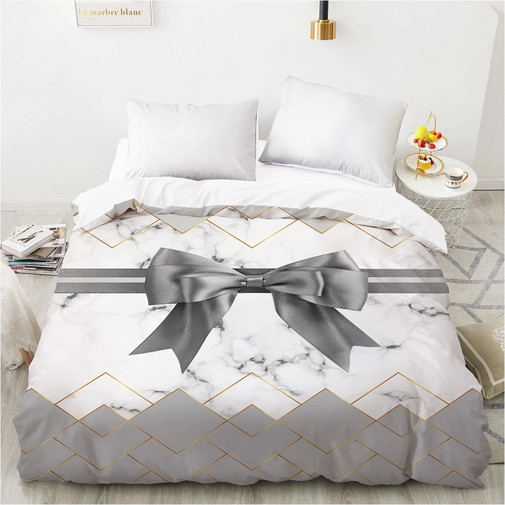 Duvet cover Comfortable Quilt Blanket Case Queen King Bedding 140x200 240x220 for Home Bowknot black