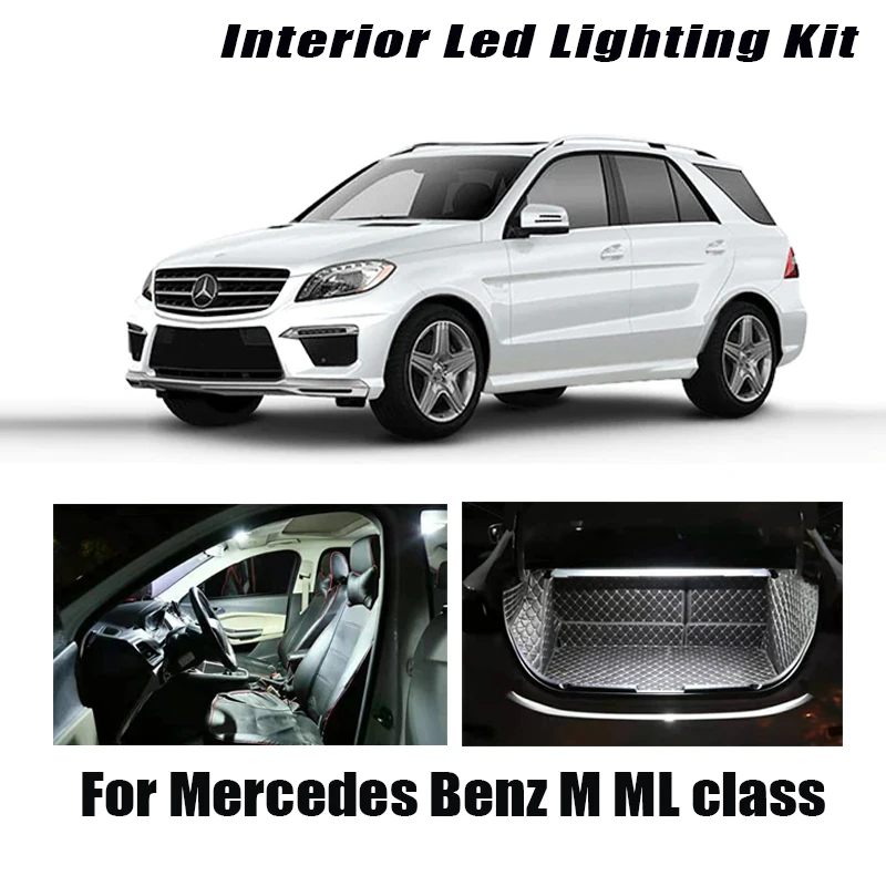

21 шт. светодиодная интерьерная с Canbus светильник набор для Mercedes Benz ML класса W164 ML320 ML350 ML420 ML450 ML500 ML63(2006-2011)AMG лампы