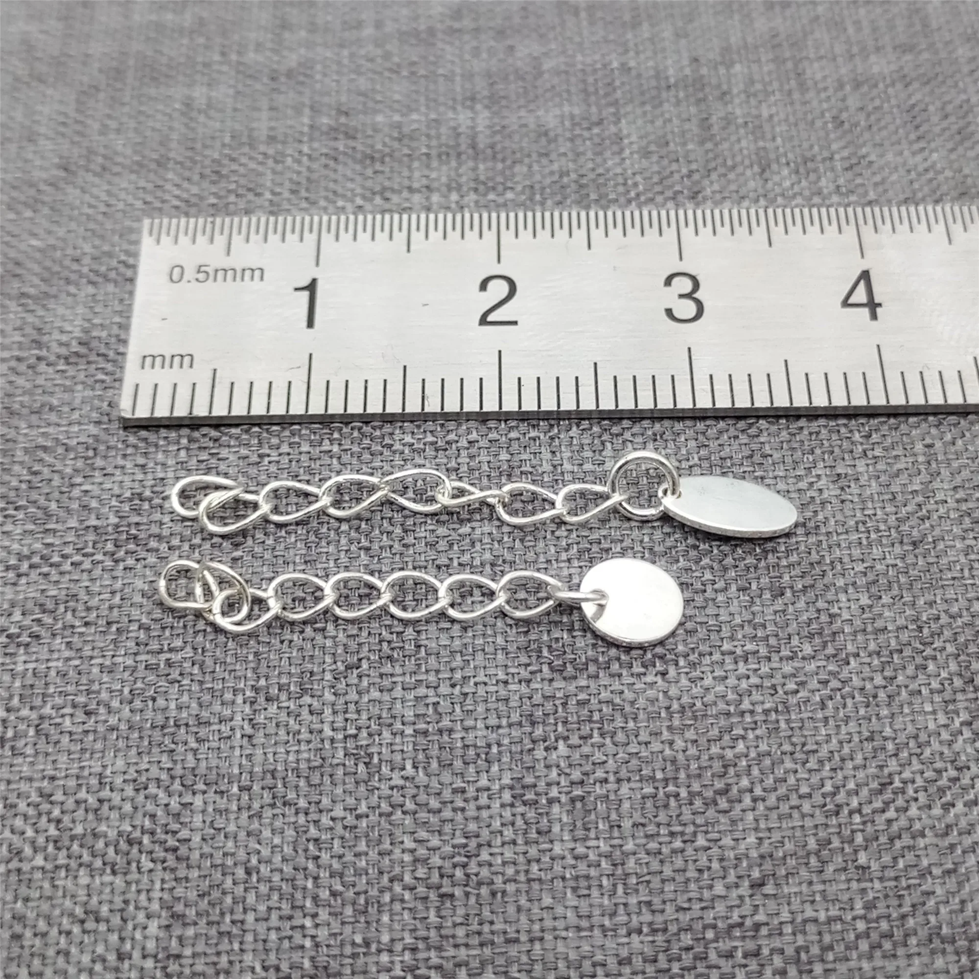 15pcs of 925 Sterling Silver Extension Chain Extenders Link w/ Quality Tags for Necklace