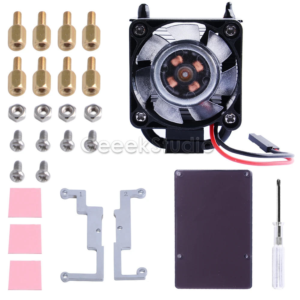 Picture 3: Black ICE-Tower CPU Cooling Fan Super heat dissipation 7 Colours Light Bracket 5-layer Case Shell for Raspberry Pi 4B / 3B+