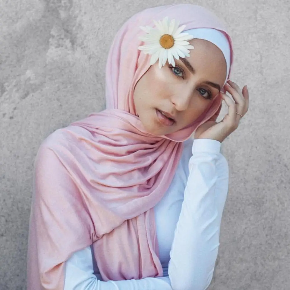 Trendy Modal Cotton Jersey Hijab Scarf Women Islamic Africa Shawls Headscarf Headband Muslim Plain Soft Turban Head Wraps