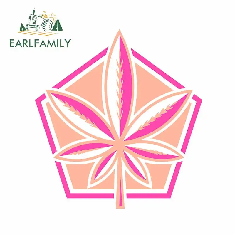 EARLFAMILY 13cm x 11.8cm For Soft Color Cannabis Leaf Car Stickers Bumper Decal Funny Trunk Vinyl Material Scratch-Proof Decor