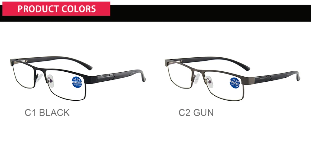 Edelstahl Lesebrille Männer Business Presbyopie Brille Männlich Anti Blaues Licht Brillen +1,0 1,5 2,0 2,5 3 3,5 4,0 – Detail 8
