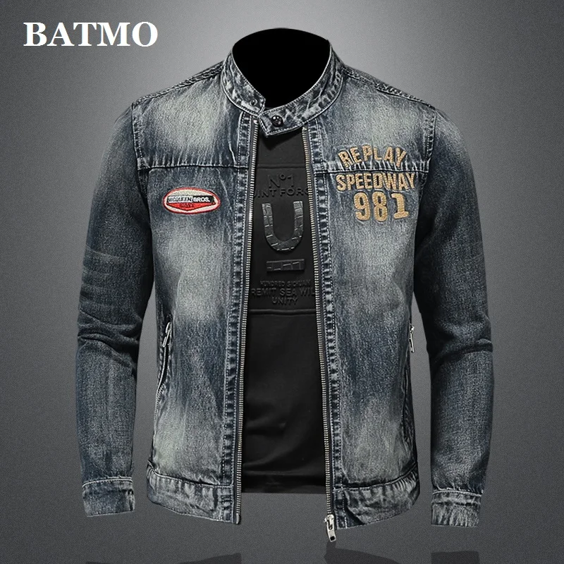 BATMO 2021 new arrival spring high quality cotton denim jackets coat men,casual jackets,plus-size M-5XL,H06196