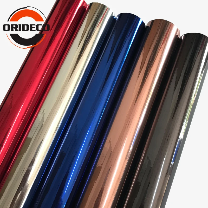 1.52*5/10/20M High Stretch Multicolor Black Silver Gold Blue Mirror Chrome Vinyl Foil Car Wraps Film For Car Wrapping