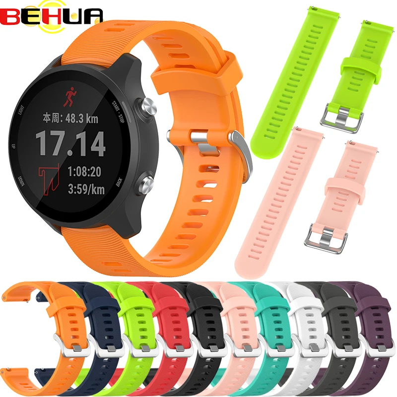 Colorful 20mm WatchBands Strap for Garmin Forerunner 245 245M 645 Music Vvomove 3 HR Sport Silicone Smart Wristband Bracelet