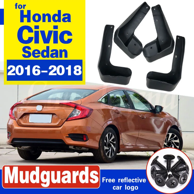 Car Wheel Fender Soft Resin Cement Splash Guards Mudguard Accessories 4 pcs/set For Honda Civic 2018 2017 2016