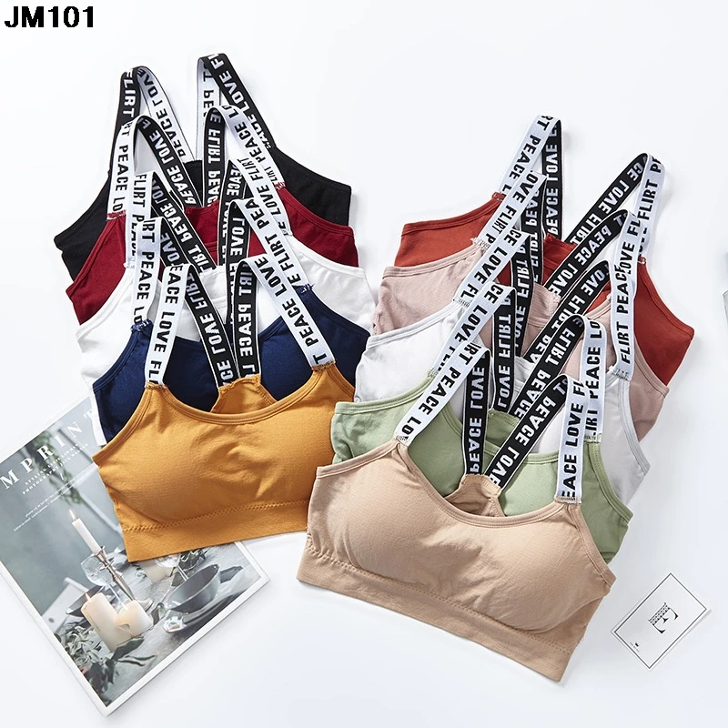 

Yoga Alphabet Shoulder Strap Beautiful Back Wrapped Chest Student Outdoor Wear Sports Vest Tube Top Girl Comfortable Underwear