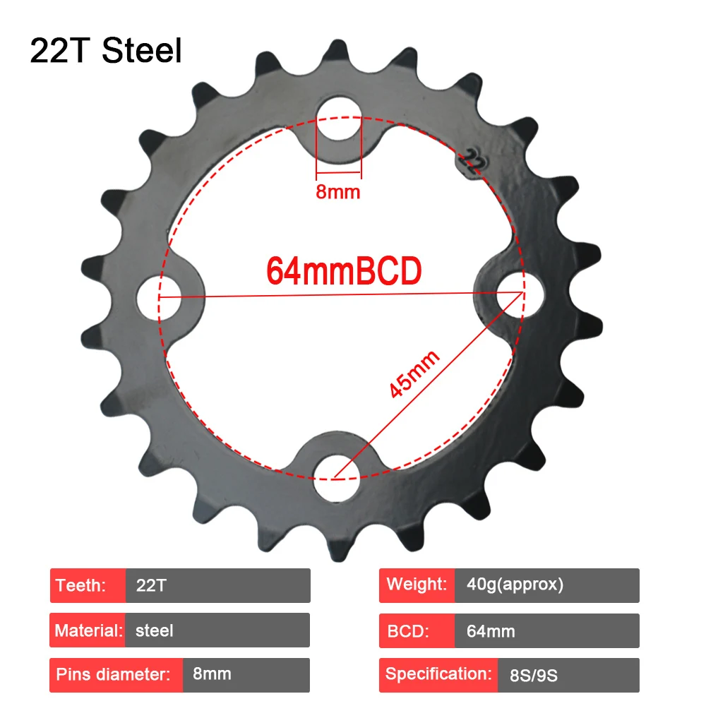 104BCD 64BCD Chainring 44T 32T 22T 7/8/9 Speed Crank Bike Crankset Chain Ring MTB Bike Chainwheel for Shimano Alivio SRAM SLX XT - view 4