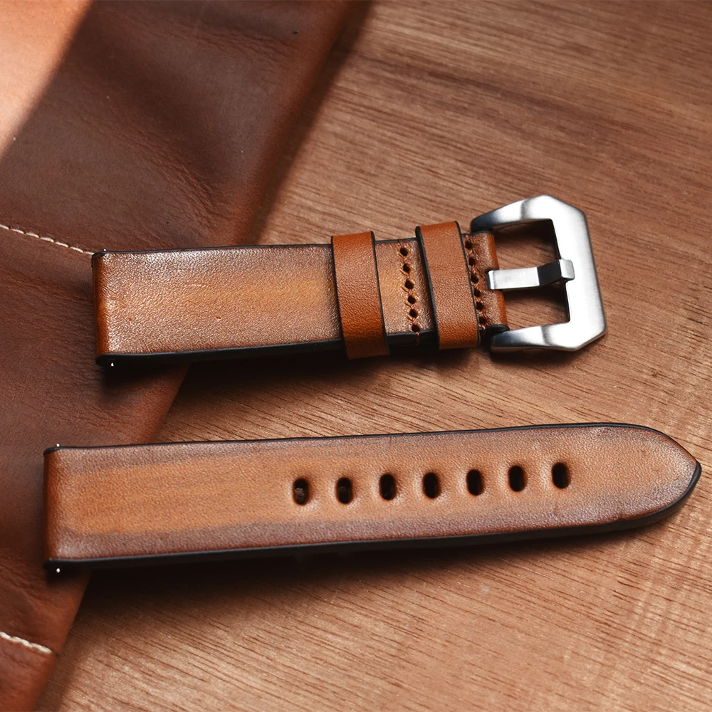 Genuine Leather Watch Band 18mm 20mm 22mm 24mm Quick Release Watch Straps Brown Watchbands Accessories for Panerai Watch Band