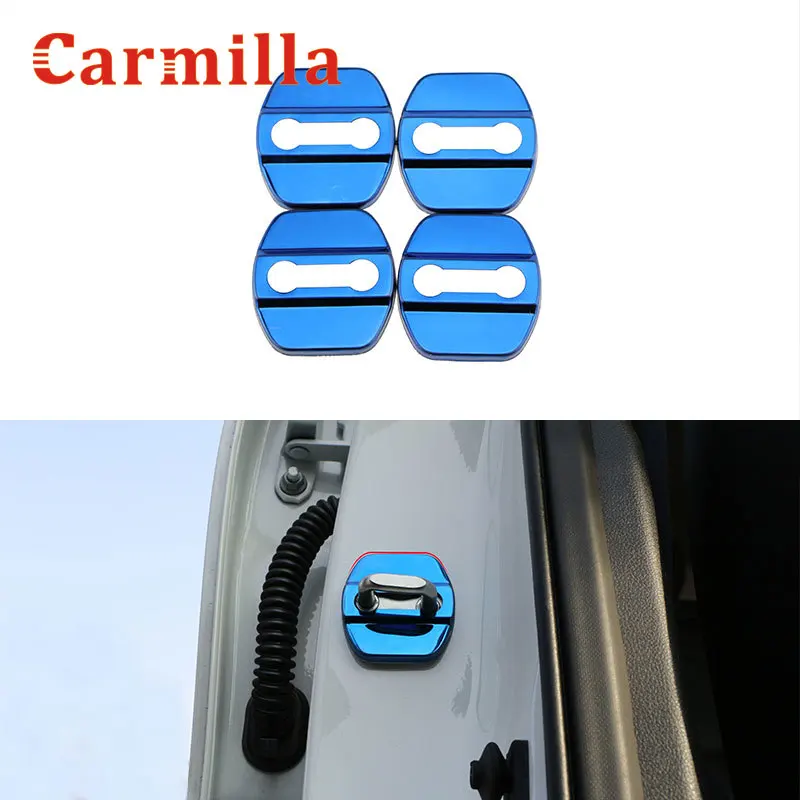 4Pcs/Set Stainless Steel Car Interior Door Lock Protection Cover Sticker for Renault Kadjar Koleos II Espace for Samsung QM3 QM6