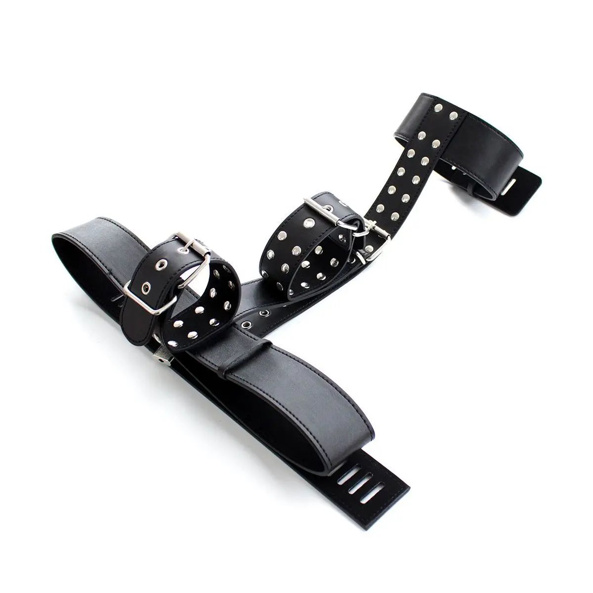 Exotic Accessories of Leather Arms Behind Back Handcuffs Neck Collar Bondage for Bdsm Adults Games Sex Toys to Wrist Restraint