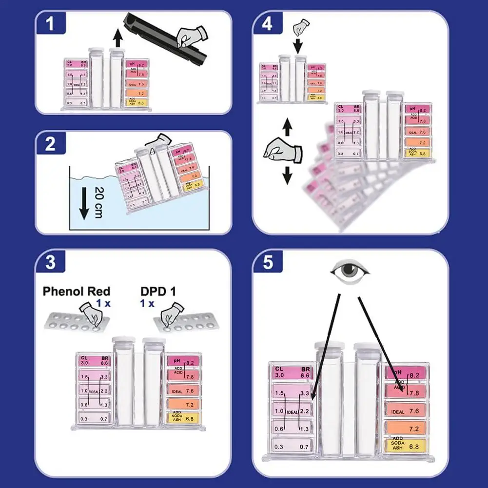 100pcs Two-in-one Swimming Pool Tester Kit For PH Value/DPD1 Chlorine Test Tablets PH Chlorine Water Test Kit