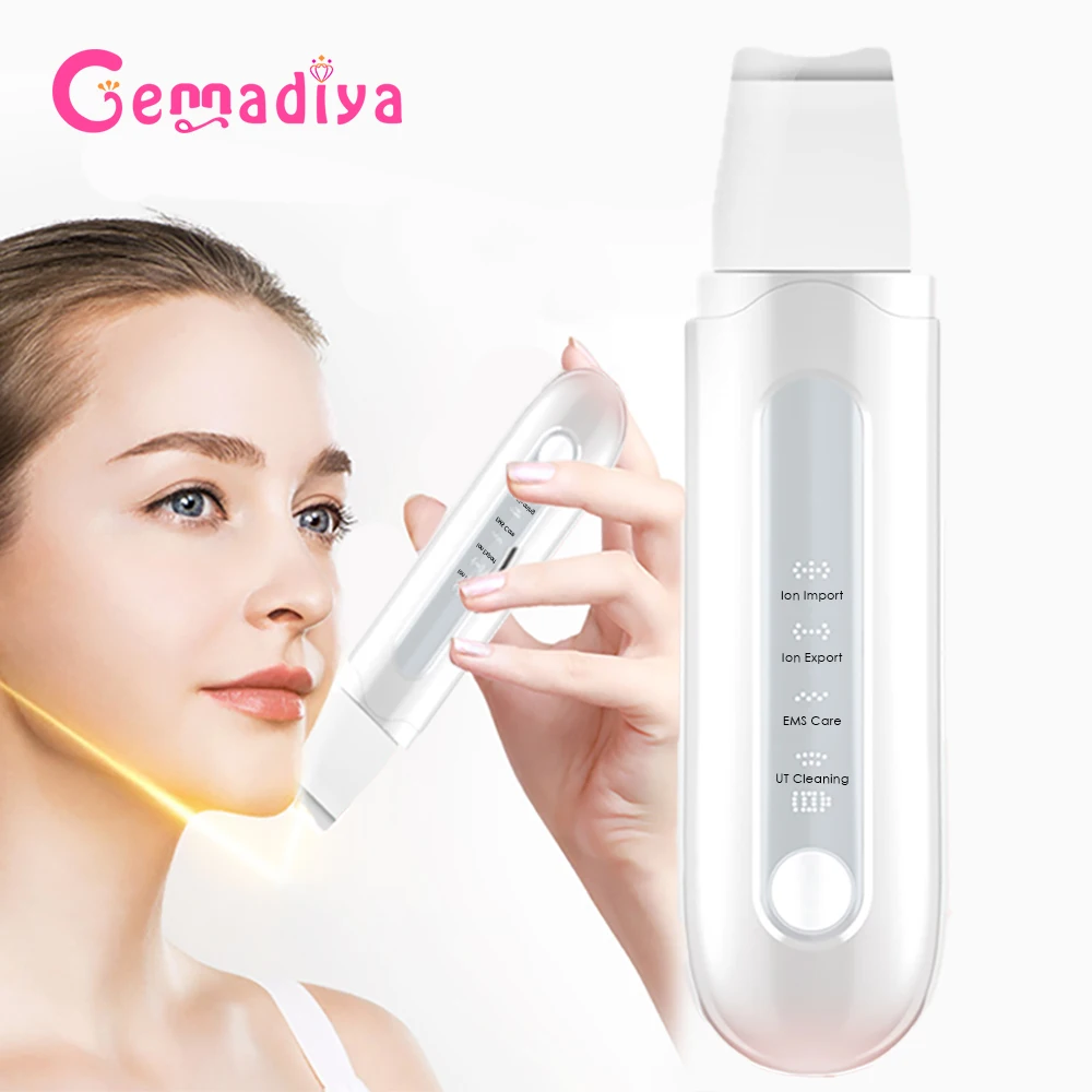 Ultrasonic Skin Scrubber Face Spatula Electric Pore Deep Cleaning Acne Blackhead Removers Peeling Shovel Beauty Devices Machine