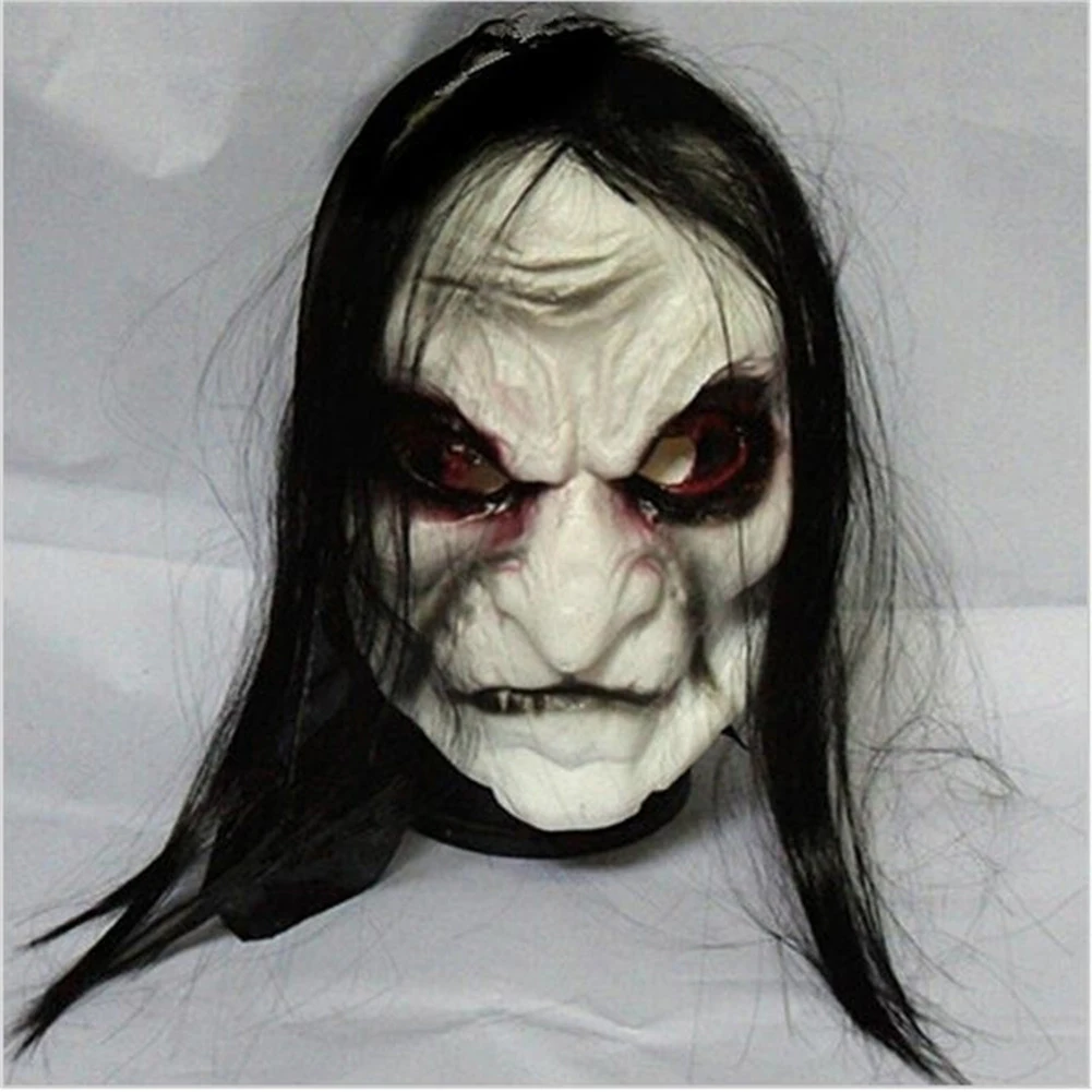 1PCS Horror Scary Wig Mask Cosplay Mask for The Face Halloween Party Costume Mask Prop Masquerade Joker Latex Headgear Prom