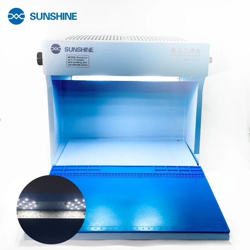 Sunshine SS-917C-Banco antipolvo ajustable para sala de trabajo, limpieza de viento para teléfono, iPad, reparación de Reacondicionamiento para