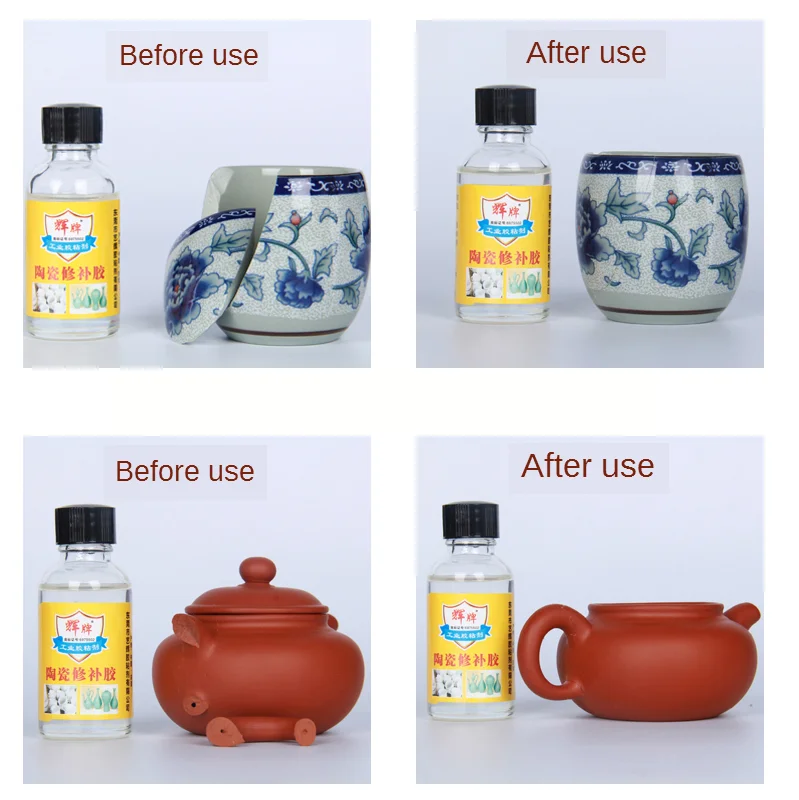 Antique Porcelain Ceramic Repair Glue, vaso, vaso de argila Cup, impermeável, sem costura, resistência a altas temperaturas, 40g