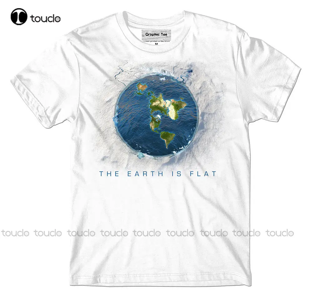 New  Fashion Hot T-Shirt Summer Flat Earth T-Shirt, Infinite Plane, Earth Is Flat, Firmament, New World Order Short Sleeve