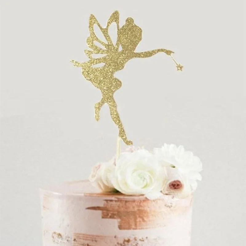 Rose Gold Castle Acrylic Cake Toppers Gold Snowflakes Elf Birthday Cake Toppers for Kids Birthday Party Cake Decoration Supplies view 4