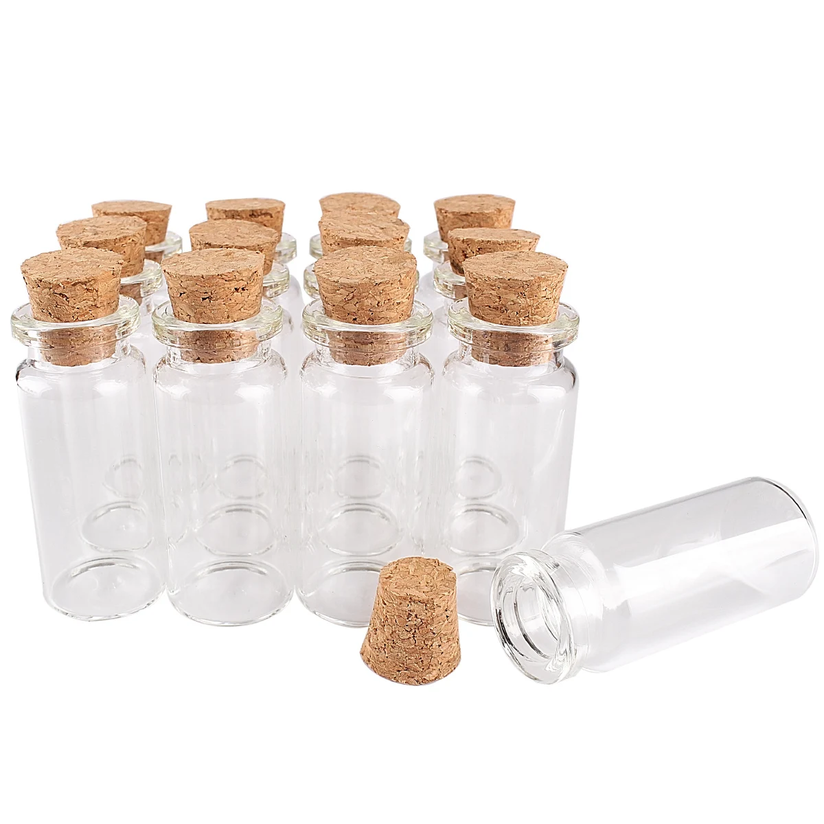 

50 Pieces 10ml 22*50mm Mini Glass Bottles Decorative Bottles Tiny Jars Vials with Cork Stopper for Craft DIY Accessory Gift