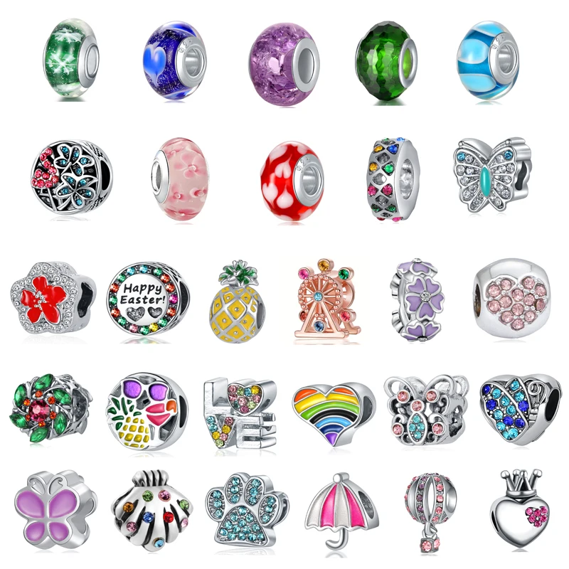 

New Exquisite Original Sweet Style Beaded Colorful Beads Girly Heart Jewelry Suitable for Original Pandora Ladies Jewelry Gifts