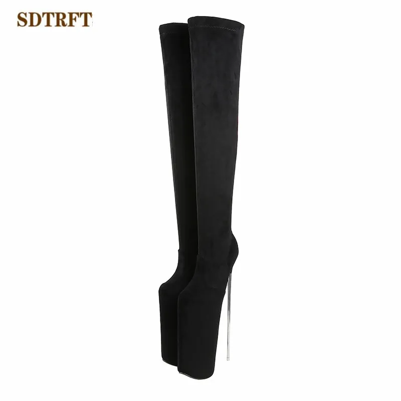 SDTRFT Girl\'s shoes pole dancing 30cm thin heels Stiletto over the knee long boots platform women pumps SM Cosplay  botas mujer