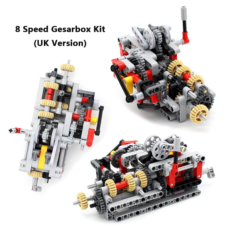 Technology Mechanical Group 8 Speed Transmission Gearbox Kit MOC Brick Assembly Model Building Blocks Compatible with Engine