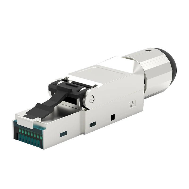 Premium Design RJ45 Toolless Field Plug Shielded Fast Termination Connector for Cat7 6A CAT6 22 23AWG Solid Installation Cables