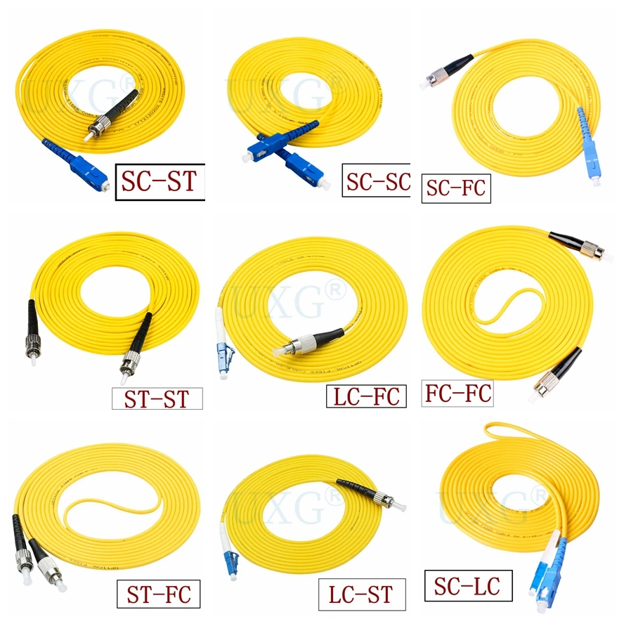 

5Pc SC APC 3M Simplex mode fiber optic patch cord Cable SC to LC FC ST UPC SM/SX APC 3.0mm FTTH fiber optic jumper cable 1m 30m