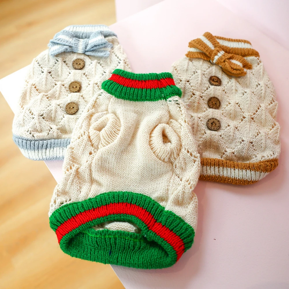 Puppy Dog Sweaters for Small Medium Dogs Christmas Pet Sweater Winter Warm Dog Clothes Chihuahua Vest Soft Yorkie Coat Teddy