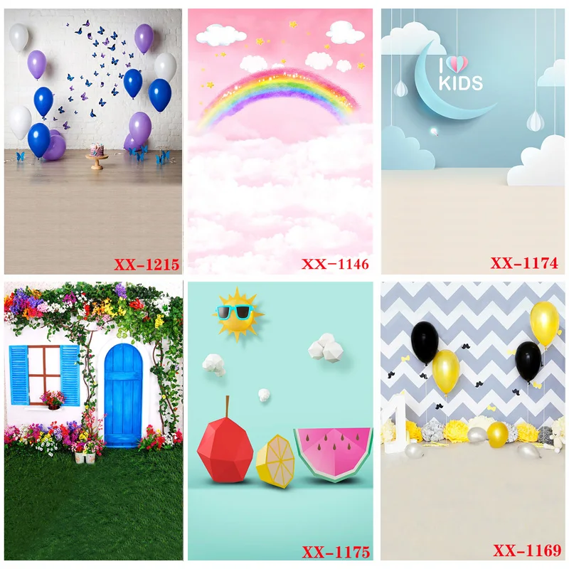 

Children Birthday Photography Backdrops Cartoon Indoor Flowers Baby Portrait Photo Background Studio Props ZLSY-16
