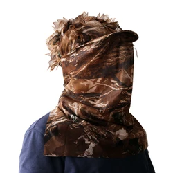 GUGULUZA Ghillie Camouflage Leafy Hat 3D Full Face Mask Headwear Turkey Camo Hunter Hunting Accessories